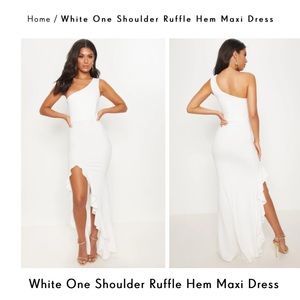 PRETTY LITTLE THING White One Shoulder Dress